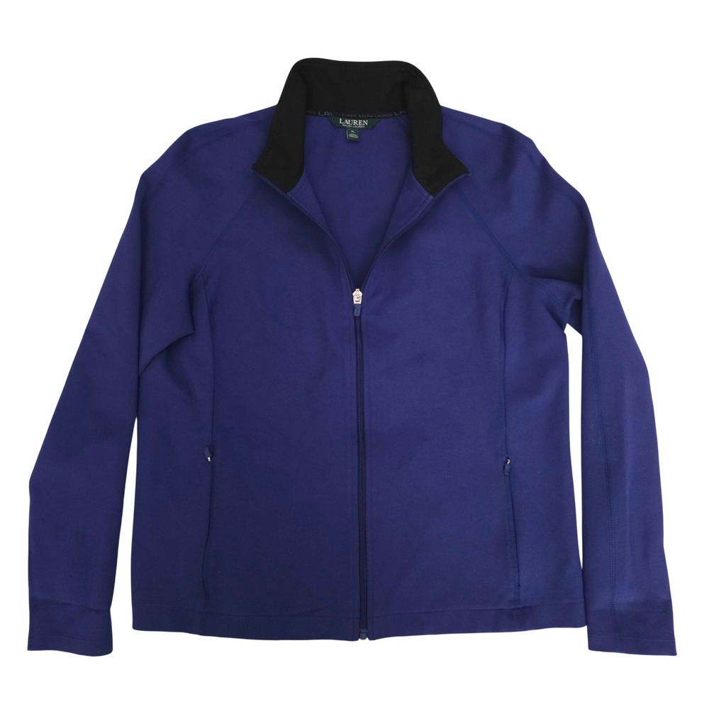 Lauren Ralph Lauren Royal Blue Full Zip Track Jacket Mock Neck Women's XL - Picture 2 of 12